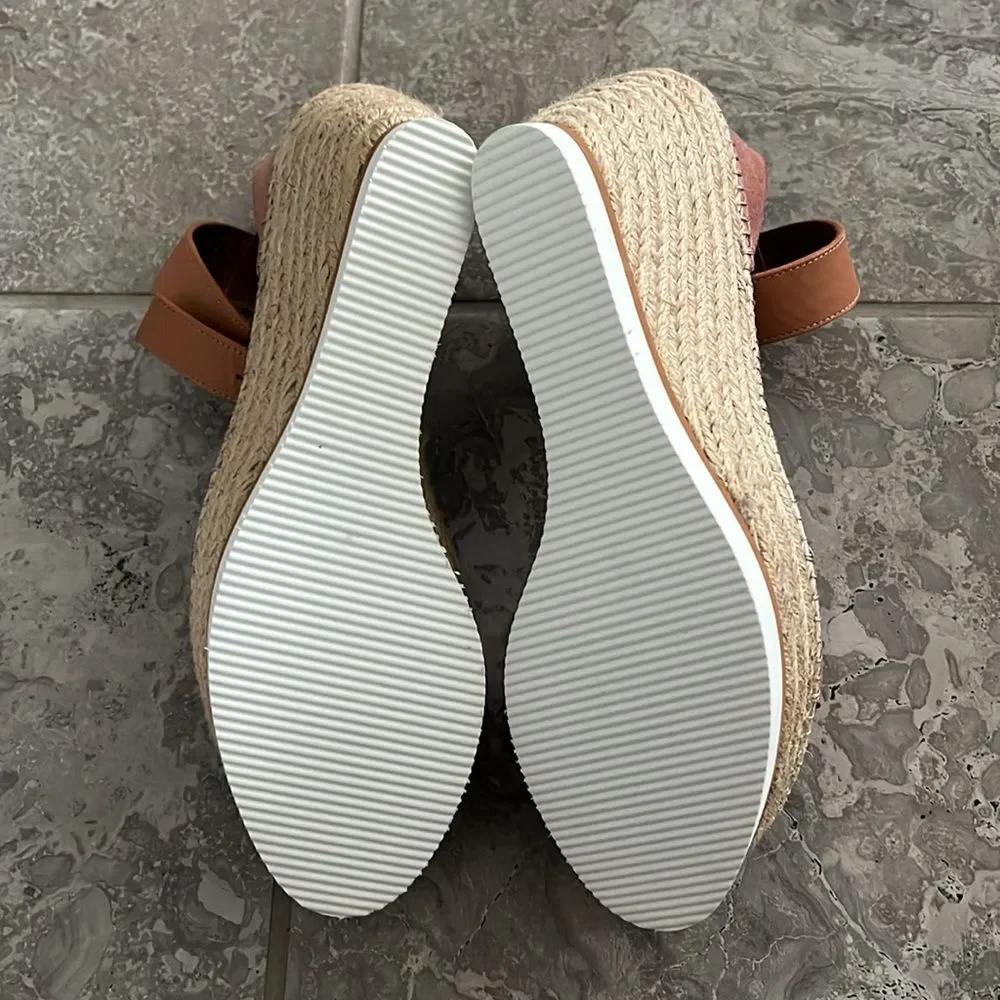 See by Chloé Glyn Calf Leather Espadrille Platform Wedge Sandals, New, Size 42 - Picture 9 of 13